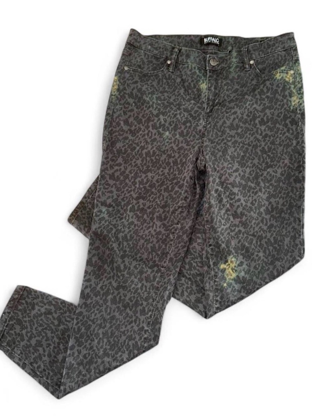 Buffalo David Bitton Gray Rainbow Spot Leopard Print Women's Jeans 10/30